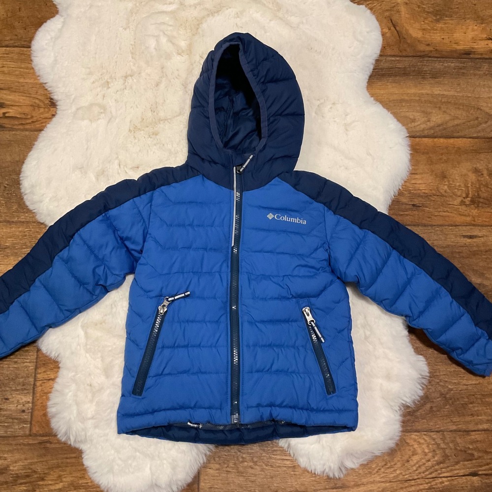 Columbia Omni-Heat XXS 4/5 Jacket Coat Puffer Hooded Full Zip Powder Lite Kids